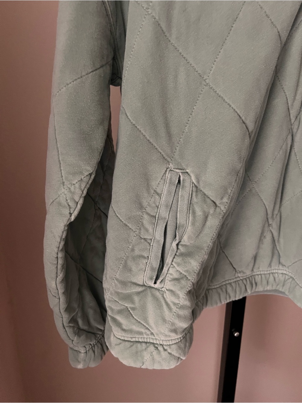 Abercrombie and fitch Quilted Half-Zip Pullover Jacket - Light Sage - Picture 3 of 6